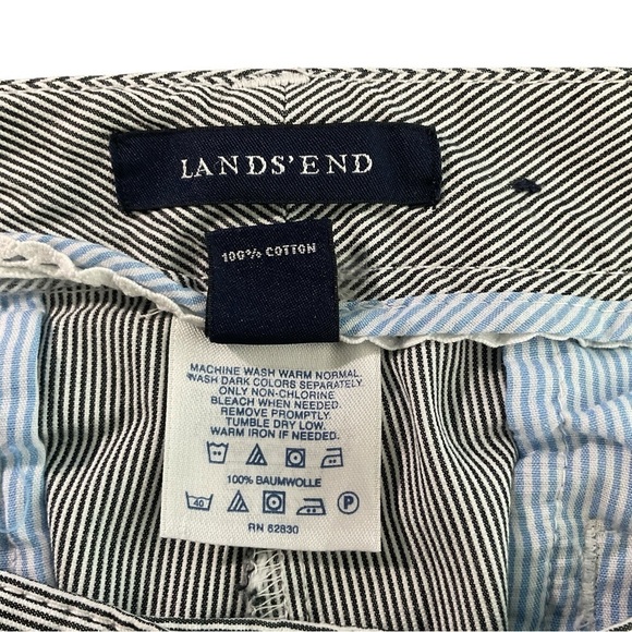 LAND’S END Wide Leg Seersucker Cotton Pants - Size 8 Fit 1 - Picture 4 of 5